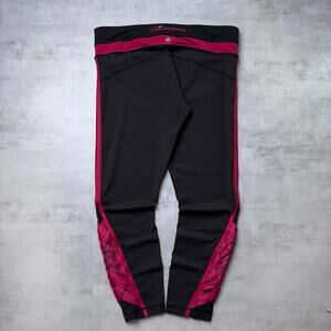Lululemon Black Pink Leggings Women Athletic Yoga Run Pants